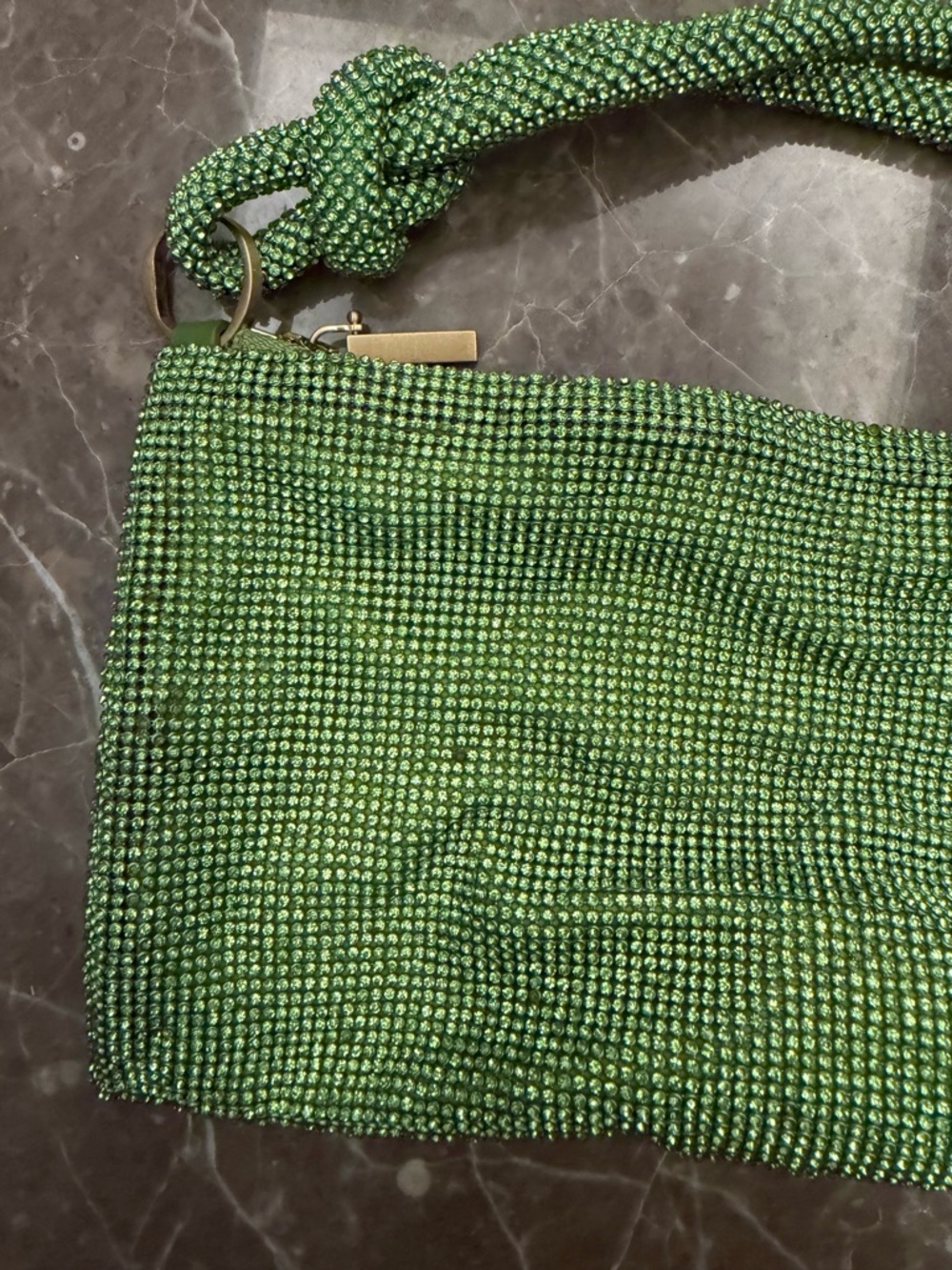 cult gaia Lime Crystal Mesh Knot-Handle Shoulder Bag - Picture 12 of 15